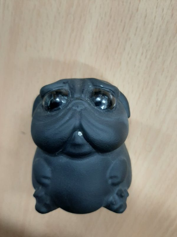 Black obsidian pug dog - sad eyes