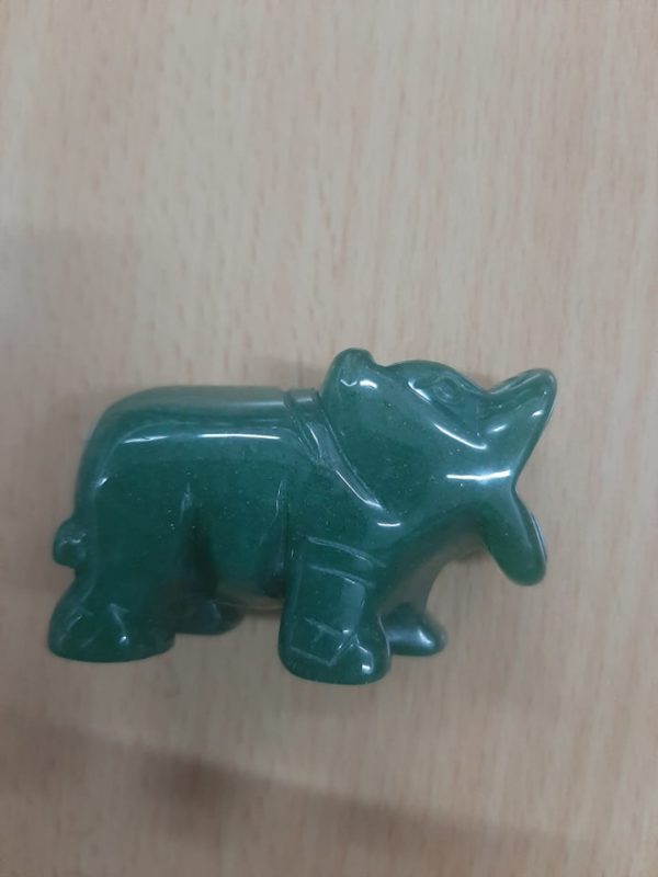 Green aventurine hippo- mouth open