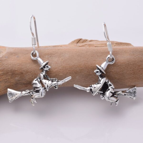 Witch On Broomstick Earrings