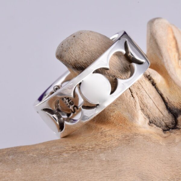 925 Silver Triple moon band ring size 9