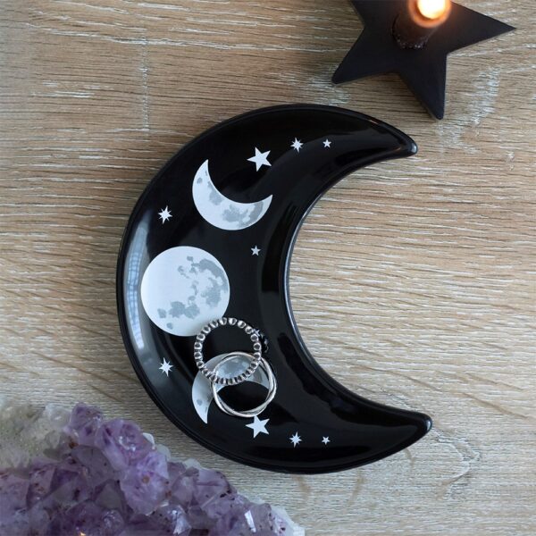 Ceramic Crescent Moon Trinket Dish