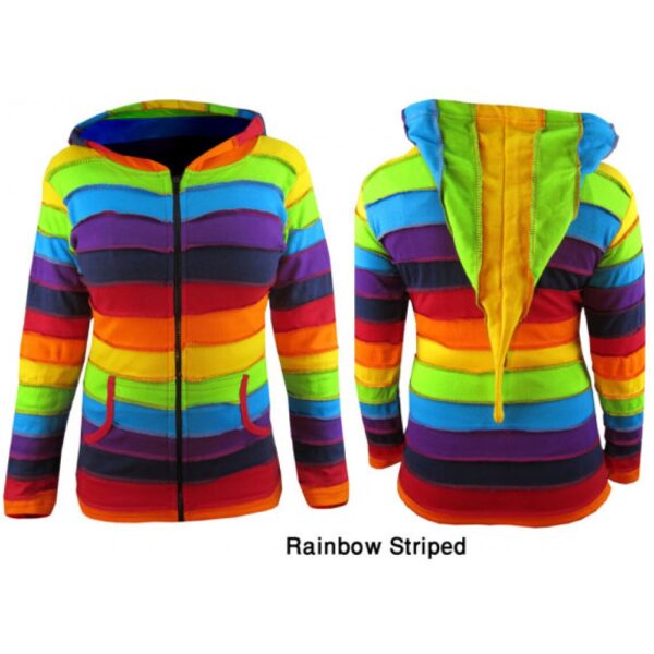 Rainbow Banded Hippie Hoodie