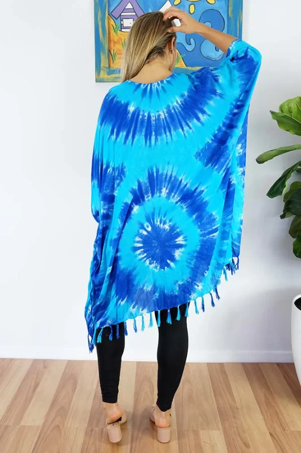 Tie Dye Cover Up plus size top- blue