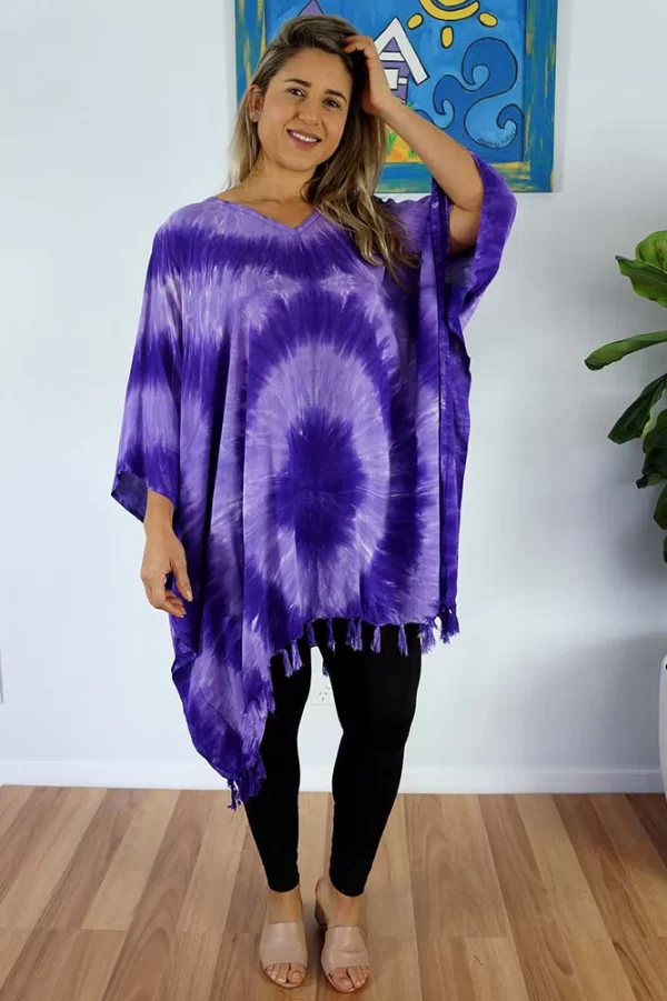 Tie Dye Cover Up- plus size top - purple