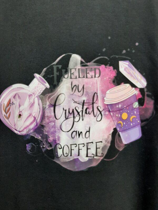 Fueled by crystals and coffee  -plus size top - black