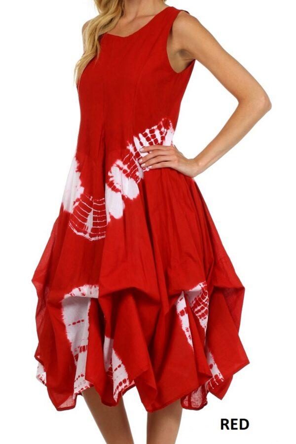 Tie Dye Two Way Dress - red