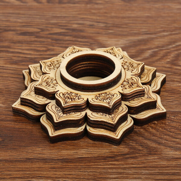 8cm Lotus Wooden Sphere Stand - USB white