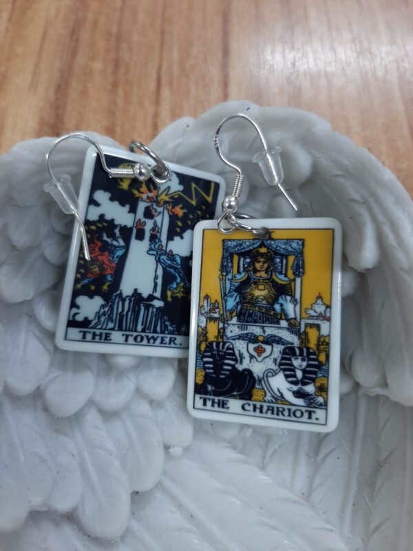 Tarot card earrings