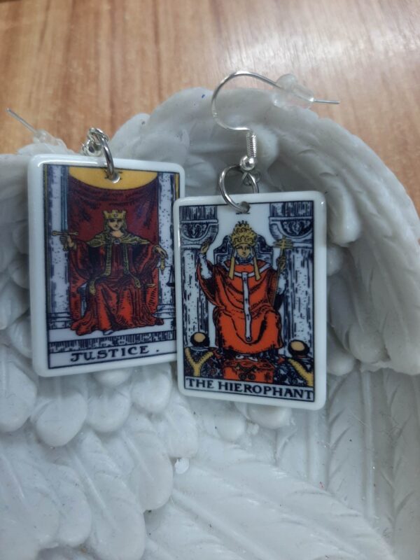 Tarot card earrings