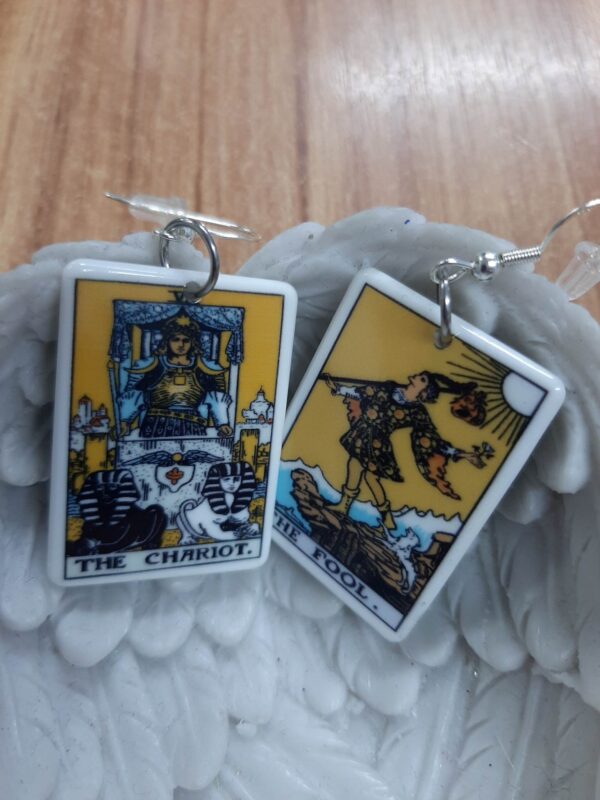 Tarot card earrings