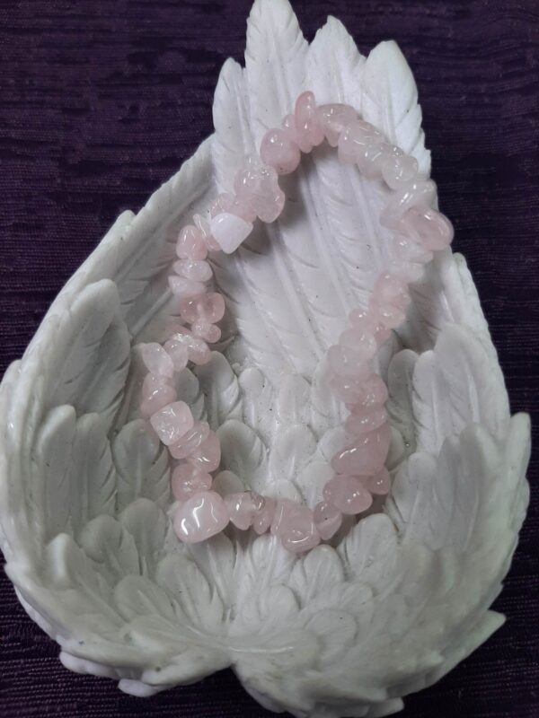 Rose quartz chip bracelet