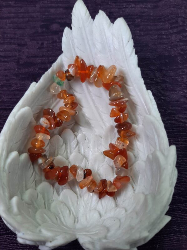 Orange agate chip bracelet