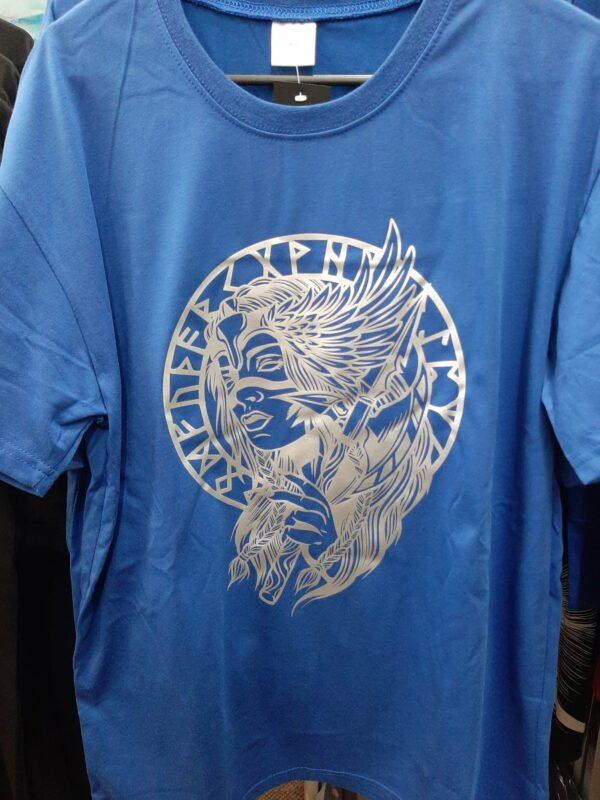 Viking Shield Maiden T-Shirt - Blue - Image 2