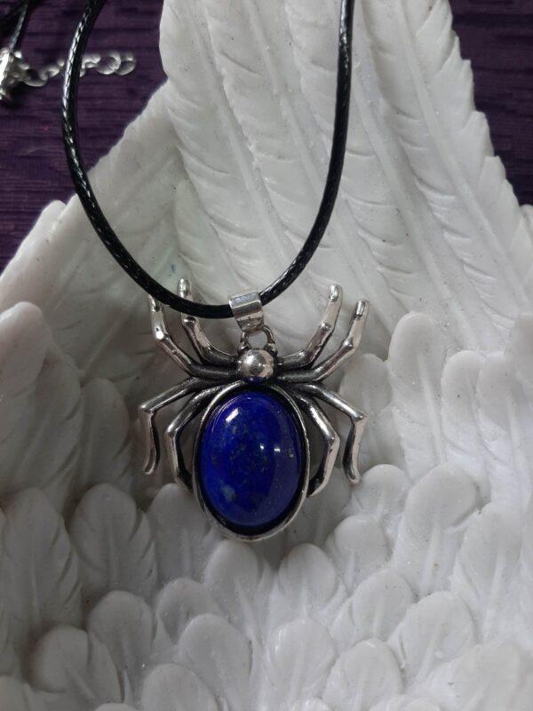 Lapis spider pendant