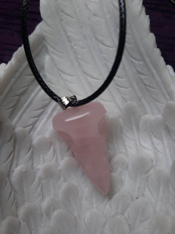 Rose quartz raven skull head pendant