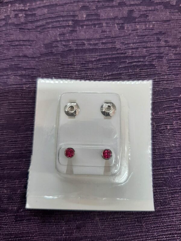 pink gem earring studs