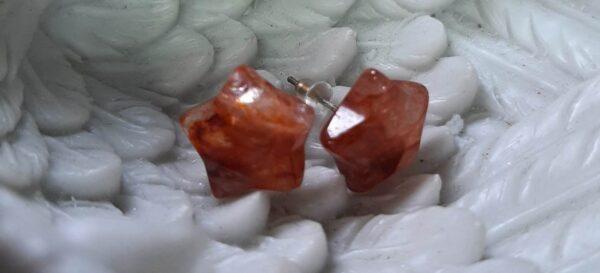 Fire Quartz star earring studs (bs)