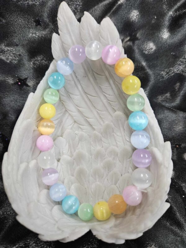 Rainbow selenite bracelet