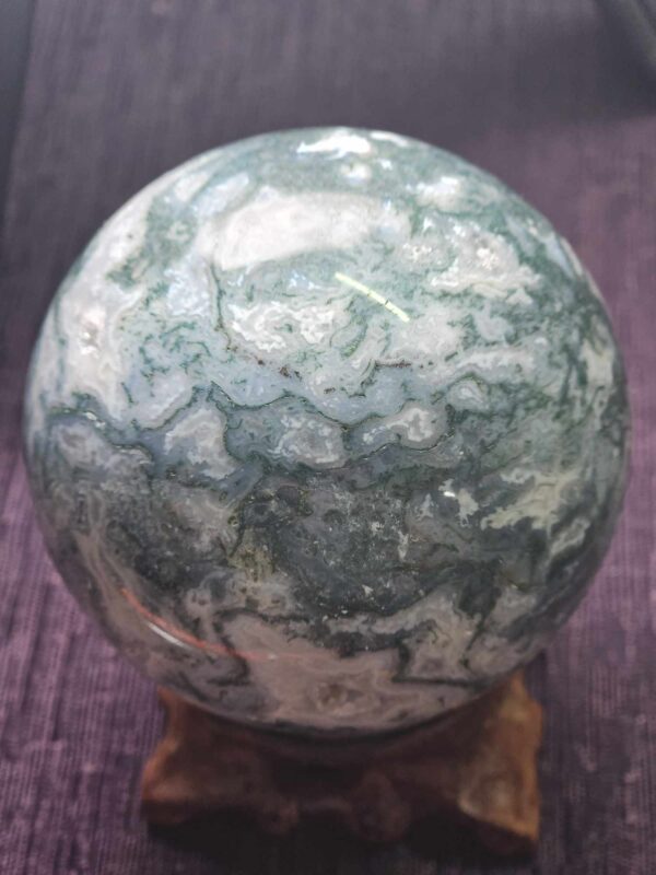 Moss agate sphere