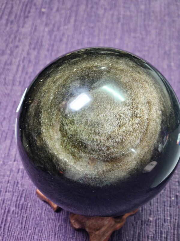 Golden Sheen obsidian sphere