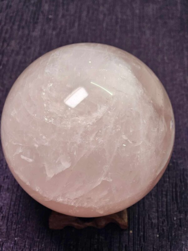 Large rose quartz sphere