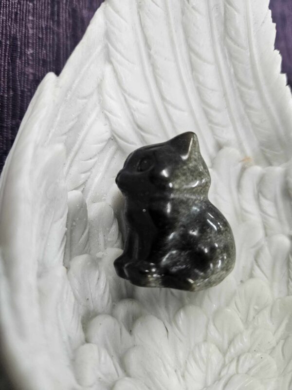 Golden sheen obsidian cat