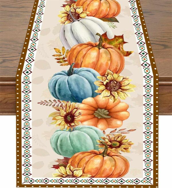 Pumpkin autumn table runner