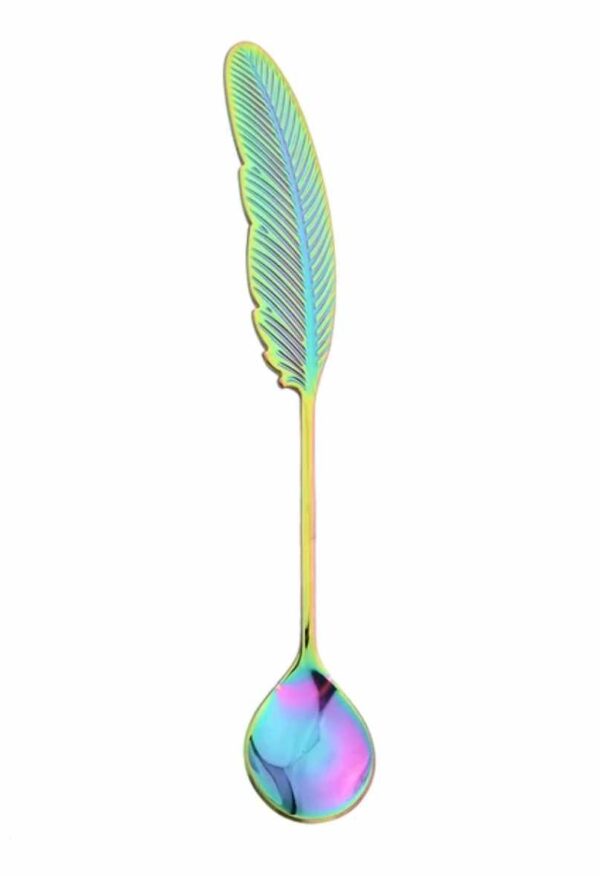 feather spoon - rainbow (bs)