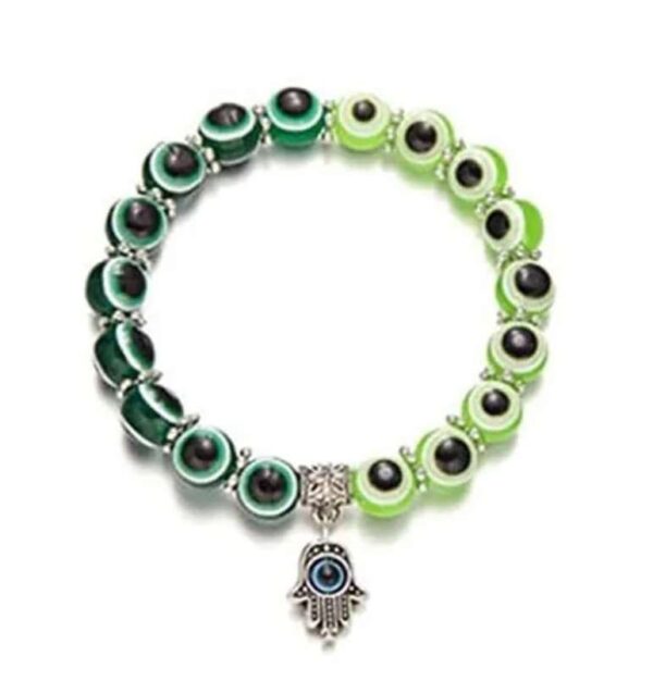 Protection eye stretchy bracelet- light/dark green(bs)