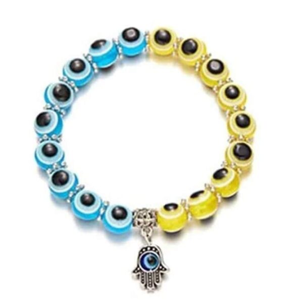 Protection eye stretchy bracelet- blue/yellow (bs)