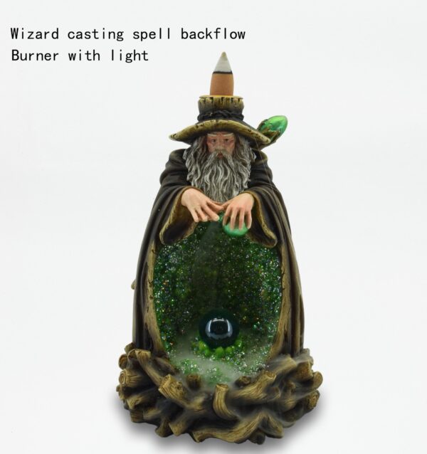 WIZARD GREEN CRYSTAL BACKFLOW BURNER W/LED