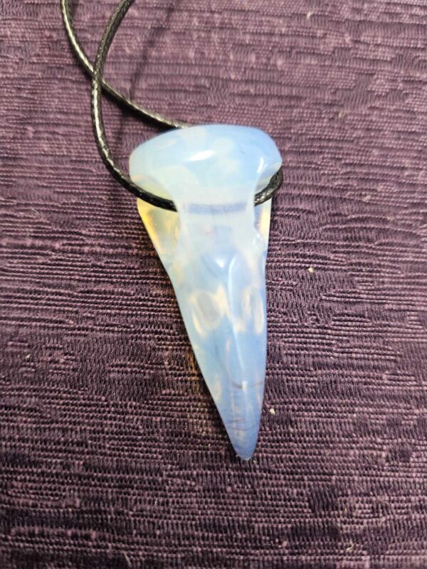 raven head pendant- opalite