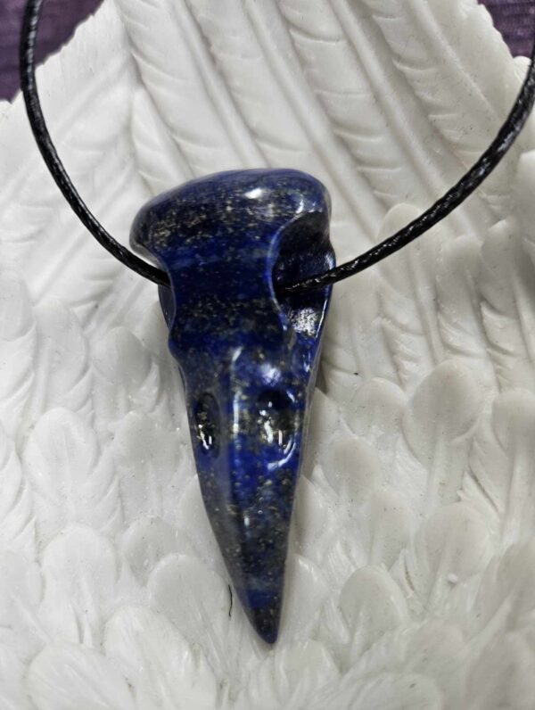 Raven head pendant- Lapis (bs)