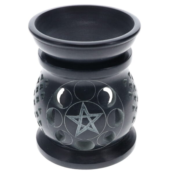 SOAPSTONE OIL BURNER - Moon Phases 10cm x 12.5cm