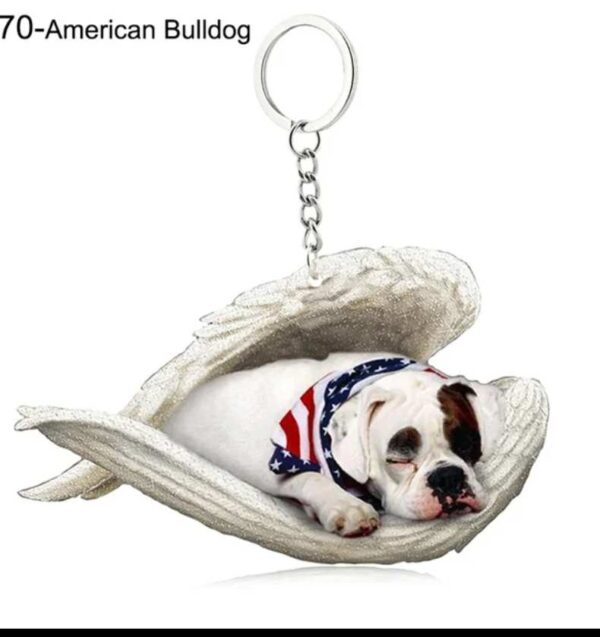 Angel keyring- American bulldog