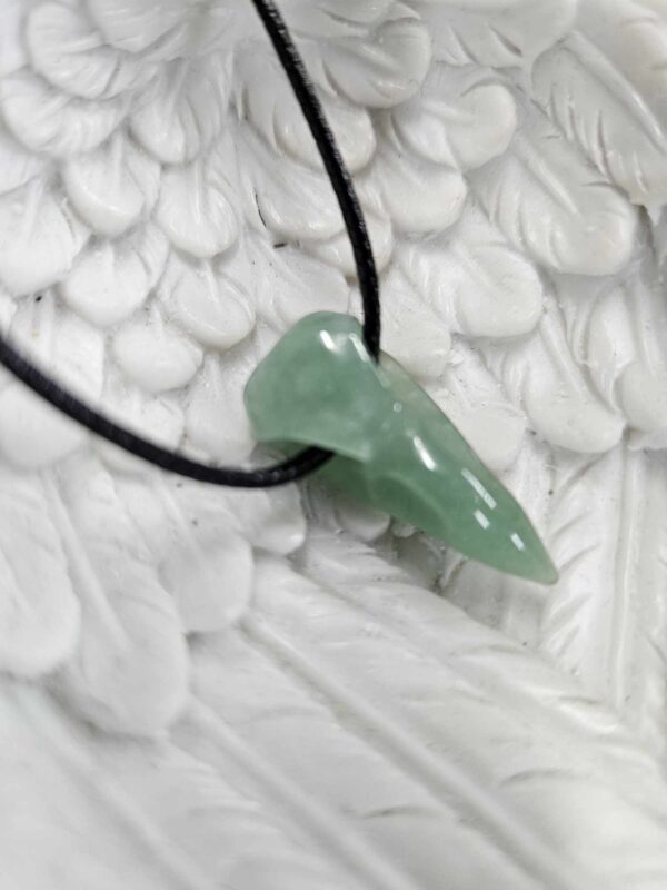 Green aventurine  raven head pendant