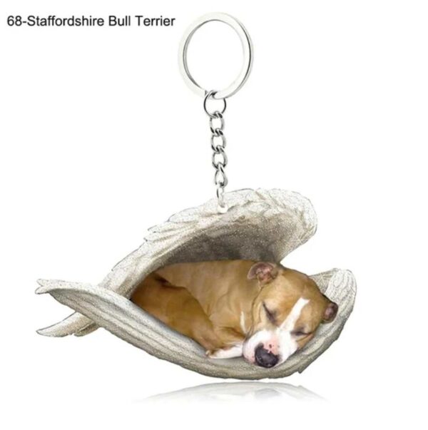 Angel keyring- staffordshire bull terrier