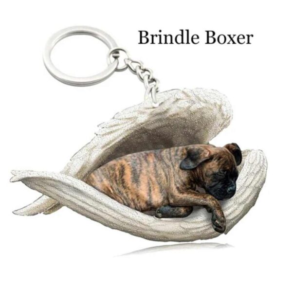 Angel keyring- brindle boxer