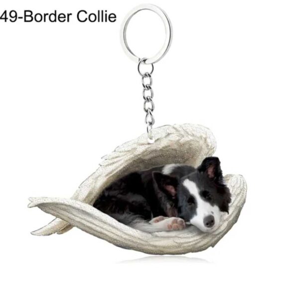 Angel keyring- border collie