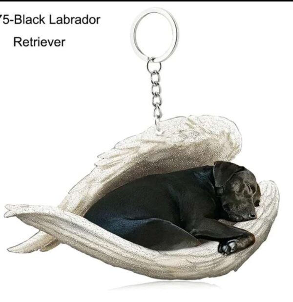 Angel keyring- black Labrador retriever