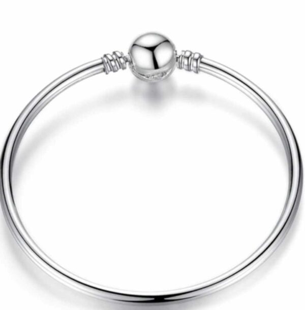 Silver plated charm bangle