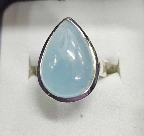 Water drop aquamarine ring - size 7