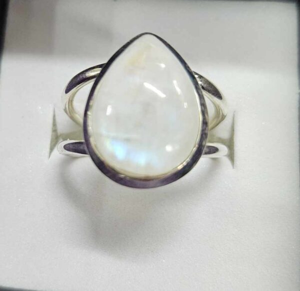 Tear drop moonstone ring - size 9