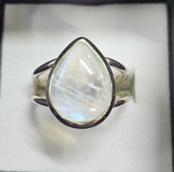 Tear drop moonstone ring - size 11