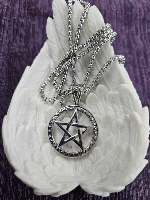 Pentagram pendant on chain