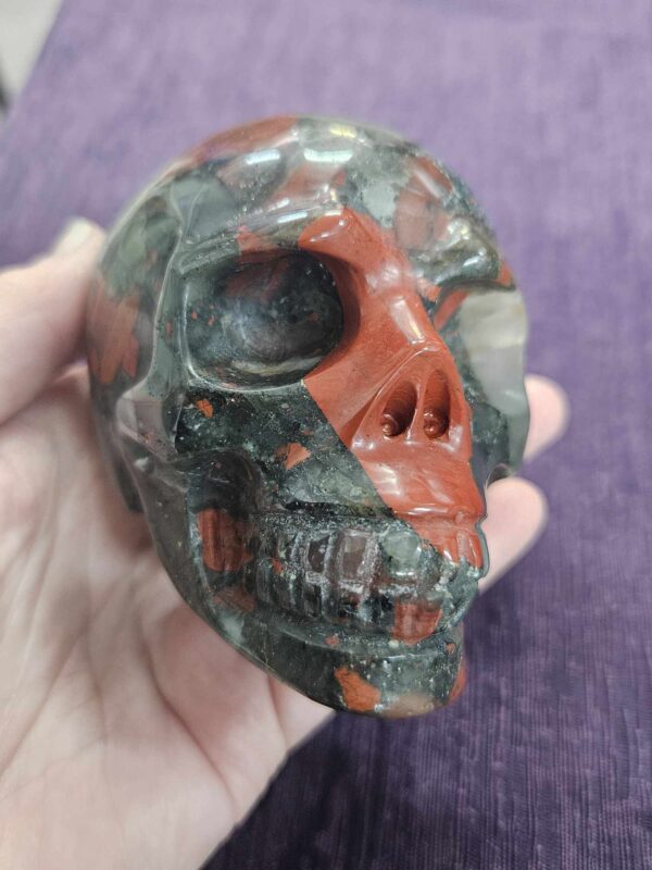 African bloodstone skull