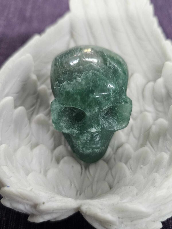 Green aventurine skull