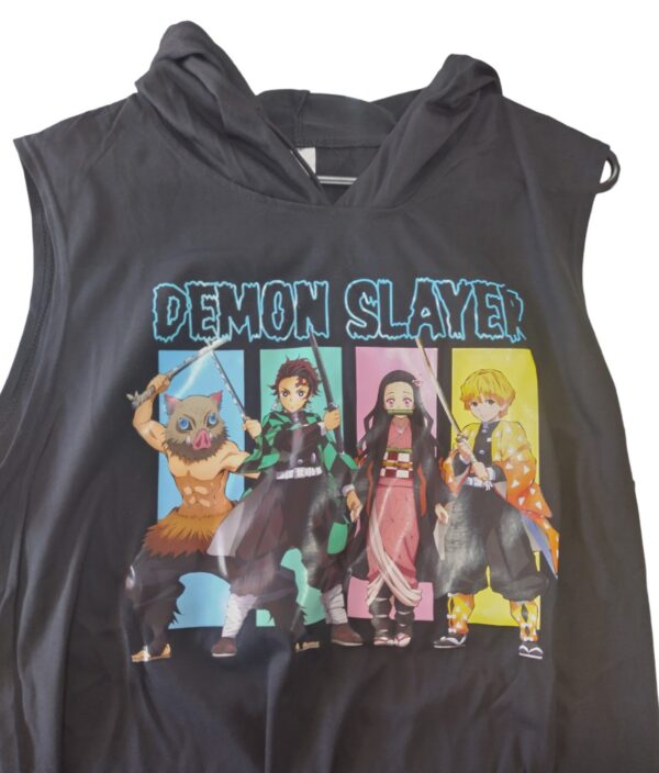 Demon slayer singlet hoodie - black