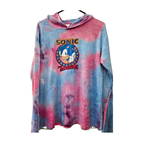 Kids Summer Hoodie - Sonic Tie Dyed Pink