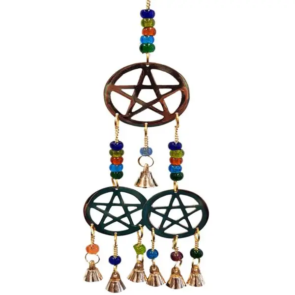 BELLS - Pentacle Brass Chakra Bead String 35cm